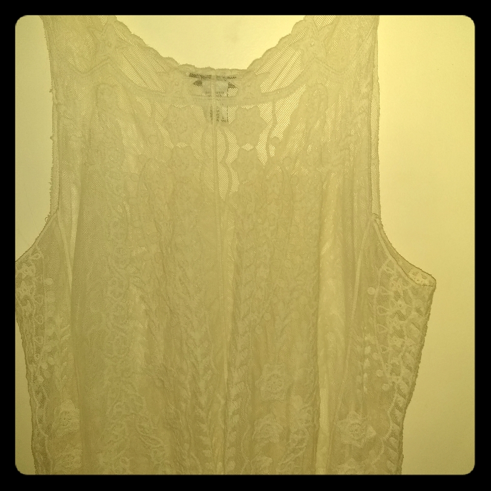 Ultra Pink, all-over lace blouse.